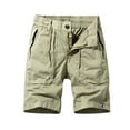 thumbnail image 1 of HOOMEUMY Men's Summer Shorts Lightweight Quick Dry Multi-Pockets Zip Fly Drawstring Above Knee Relaxed Fit Solid Color for Daily Wear Beach Sports Yellow XL, 1 of 4