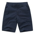 thumbnail image 1 of HOOMEUMY Men's Summer Shorts Straight Fit Stretch Flat Front with Pockets Solid Khaki Gray Cotton Shorts for Beach Holiday Daily Wear Blue XXXXL, 1 of 3