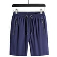 thumbnail image 1 of HOOMEUMY Men's Summer Sports Drawstring Shorts Quick Dry Lightweight Breathable Beach Short Pants with Zipper Pockets Blue XXXXXL, 1 of 4