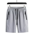 thumbnail image 1 of HOOMEUMY Men's Summer Sports Drawstring Shorts Quick Dry Lightweight Breathable Beach Short Pants with Zipper Pockets Gray XXXXXXL, 1 of 4