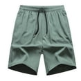 thumbnail image 1 of HOOMEUMY Men's Summer Sports Running Shorts Quick Dry Gym Fitness Workout Shorts with Pockets Lightweight Breathable Beach Shorts Green L, 1 of 8