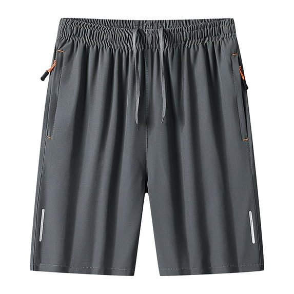 HOOMEUMY Men's Summer Sports Running Shorts Quick Dry Gym Fitness Workout Training Athletic Shorts with Zipper Pockets Lightweight Breathable Shorts Gray XXXXXXXXL