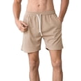 thumbnail image 1 of HOOMEUMY Men's Summer Sports Running Sweat Shorts with Pockets Drawstring Elastic Waist Loose Fit Beach Shorts Solid Color Athletic Shorts Yellow XL, 1 of 9