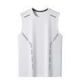 thumbnail image 1 of HOOMEUMY Men's Summer Sports Running Tank Tops Breathable Sleeveless Quick-Drying Fitness Solid Color Reflective Vest Gym Clothing White XXL, 1 of 5