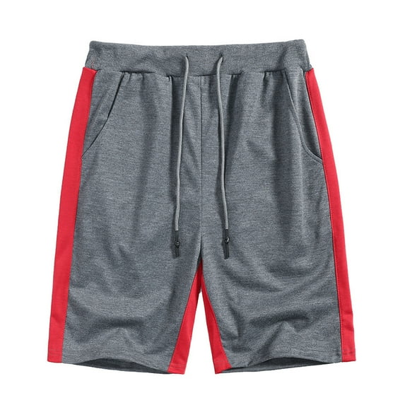 HOOMEUMY Men's Summer Sports Shorts Drawstring Elastic Waist Side Stripe Sweatpants Gym Shorts Beach Shorts with Pockets Gray XXL