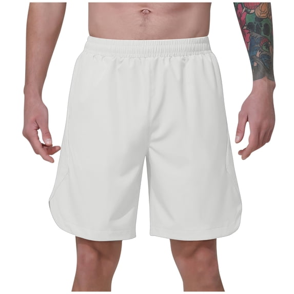 HOOMEUMY Men's Summer Sportswear Shorts Mesh Lining Quick Dry Active Gym Shorts Lightweight Athletic Workout Running Shorts with Zipper Pockets Yellow S