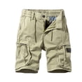 thumbnail image 1 of HOOMEUMY Men's Summer Straight Fit Multi-Pocket Stretch Breathable Quick Dry Cargo Shorts with Zipper Closure Belt Loops Yellow XL, 1 of 3