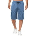 thumbnail image 1 of HOOMEUMY Men's Summer Sweat Shorts with Zipper Pockets Drawstring Elastic Waist Breathable Stretch Loose Fit Shorts Blue L, 1 of 7