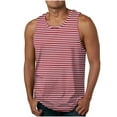 thumbnail image 1 of HOOMEUMY Men's Summer Tank Top Breathable Striped Sleeveless Basic Crew Neck Atheltic Workout UnderVests b_Red XXXXXXL, 1 of 4