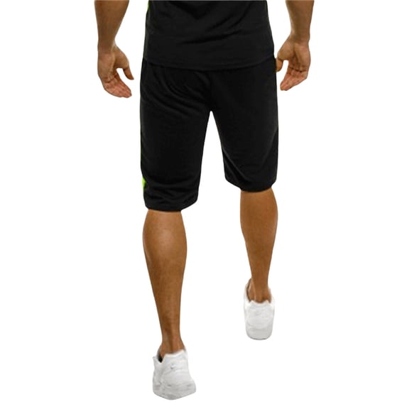 HOOMEUMY Men's Sweat Shorts Beach Shorts Solid Color Leisure Summer Fashion Comfy Outdoor Elastic Waist Sports Running Shorts (Black,M)