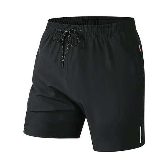 HOOMEUMY Men's Sweat Shorts Drawstring Elastic Waist Sports Fitness Training Shorts Outdoor Summer Solid Color Beach Shorts Leisure Fashion Comfy (Black,XS)