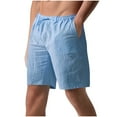 thumbnail image 1 of HOOMEUMY Men's Sweat Shorts Fashion Comfy Beach Shorts Outdoor Solid Color Elastic Waist Straight Sport Pants Leisure Summer (Light Blue,S), 1 of 6
