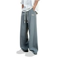 thumbnail image 1 of HOOMEUMY Men's Sweatpants Drawstring Elastic Waist Casual Jogger Pants Solid Color Fashion Loose Sweatpants (Gray,XXXXL), 1 of 4