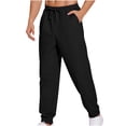 thumbnail image 1 of HOOMEUMY Men's Sweatpants Jogger Pants Elastic Waist Drawstring Loose Fit Comfortable Sports Trousers for Running Gym Workout Black M, 1 of 5