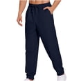thumbnail image 1 of HOOMEUMY Men's Sweatpants Jogger Pants Elastic Waist Drawstring Loose Fit Comfortable Sports Trousers for Running Gym Workout Navy M, 1 of 5