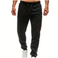 thumbnail image 1 of HOOMEUMY Men's Sweatpants Jogger Pants Elastic Waist Side Stripe Workout Gym Running Training Sports Pants Loose Fit Black XXL, 1 of 6