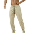 thumbnail image 1 of HOOMEUMY Men's Sweatpants with Pockets Drawstring Bound Feet Basic Casual Joggers Tapered Fleece Gym Workout Pants Beige XL, 1 of 4