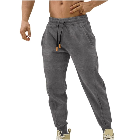 HOOMEUMY Men's Sweatpants with Pockets Drawstring Bound Feet Basic Casual Joggers Tapered Fleece Gym Workout Pants Gray XXXL