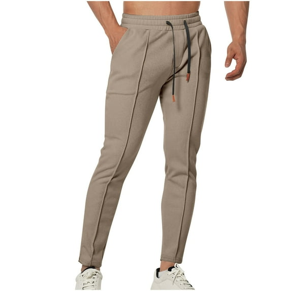 HOOMEUMY Men's Track Pants Sweatpants Slim Fit Jogger Pants Elastic Waist Drawstring Sports Running Trousers Lightweight Workout Training Gym Coffee XXL