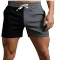thumbnail image 1 of HOOMEUMY Men's Two-Tone Drawstring Elastic Waist Breathable Classic Solid Quick Dry Stretch Shorts with Pockets Black XXXXL, 1 of 3