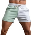 thumbnail image 1 of HOOMEUMY Men's Two-Tone Drawstring Elastic Waist Breathable Classic Solid Quick Dry Stretch Shorts with Pockets White XXXL, 1 of 4