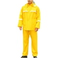 thumbnail image 1 of HOOMEUMY Men's Waterproof Raincoat Suit with Hood Rain Jacket Pants Set Work Rain Gear Reflective Stripe Lightweight Rainwear Outdoor Sports Hiking Camping Fishing Yellow XXL, 1 of 2
