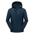 thumbnail image 1 of HOOMEUMY Men's Windproof Waterproof Jacket Lightweight Casual Hooded Outdoor Raincoat Hiking Camping Travel Coat Dark Blue M, 1 of 4