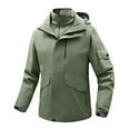 thumbnail image 1 of HOOMEUMY Men's Winter Jacket Fleece Lined Waterproof Windproof Hooded Outdoor Coat Warm Thick Snow Ski Jacket Army Green L, 1 of 9