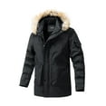 thumbnail image 1 of HOOMEUMY Men's Winter Jacket Warm Faux Fur Hood Thickened Parka Coat Windproof Waterproof Outdoor Snow Jacket Black XXXL, 1 of 8