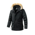 thumbnail image 1 of HOOMEUMY Men's Winter Parka Jacket Thick Warm Faux Fur Hood Fleece Lined Thicken Windproof Snow Coat Outerwear Warm Jacket Black XXXXL, 1 of 3