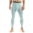 thumbnail image 1 of HOOMEUMY Men's Winter Warm Fleece-Lined Light Thermal Long Johns Pants Tight Cold Weather Base Layer Bottom Blue L, 1 of 8