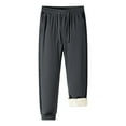 thumbnail image 1 of HOOMEUMY Men's Winter Warm Fleece Sweatpants Straight Thickened Sports Trousers with Pockets Drawstring Elastic Waist Thermal Pants Gray XXL, 1 of 6