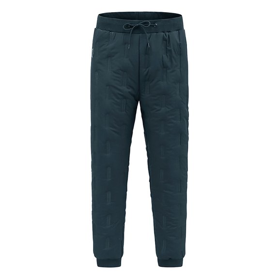 HOOMEUMY Men's Winter Warm Pants Thicken Fleece Lined Drawstring Elastic Waist Outdoor Stretch Sports Trousers Green XXXXL