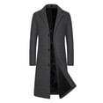 thumbnail image 1 of HOOMEUMY Men's Wool Blend Trench Coat Winter Warm Long Overcoat Business Jacket Classic Fashion Outerwear Dark Gray XXXL, 1 of 8