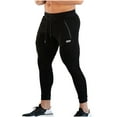 thumbnail image 1 of HOOMEUMY Men's Workout Pants Gym Training Joggers Slim Fit Elastic Waist Leggings Quick Dry Sports Trousers with Pockets Black XL, 1 of 5