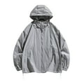 thumbnail image 1 of HOOMEUMY Mens Athletic Jacket Classic Solid Coat Crew Neck Jacket Sun Protection Design Casual Workout Long Sleeve Clothes Fashion 2025 Trendy Gray XL, 1 of 6