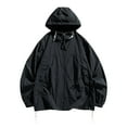 thumbnail image 1 of HOOMEUMY Mens Athletic Jacket Classic Solid Coat Crew Neck Jacket Sun Protection Design Casual Workout Long Sleeve Clothes Fashion 2025 Trendy Black M, 1 of 6