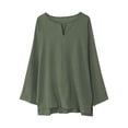 thumbnail image 1 of HOOMEUMY Mens Batwing Sleeve Shirts Loose fit Design Casual Pullover Drop Shoulder Shirts Fashion 2025 Trendy Classic Solid Blouse Crew Neck Tops Green M, 1 of 3