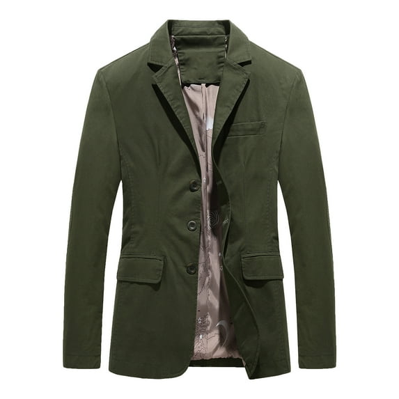 HOOMEUMY Mens Blazer Suit Jacket Workout Long Sleeve Clothes Fashion 2025 Trendy Retro Solid Coat Turndown Collar Design Business Wedding Party Jacket Casual Green XXXL