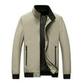 thumbnail image 1 of HOOMEUMY Mens Bomber Jacket Stand Collar Jacket Lightweight Design Casual Workout Long Sleeve Clothes Fashion 2025 Trendy Classic Solid Coat Yellow L, 1 of 6