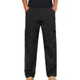 thumbnail image 1 of HOOMEUMY Mens Cargo Pants Versatile Basic Washed Style Fashion 2025 Trendy Straight Trousers Casual Pants Pocketed Design Black L, 1 of 5
