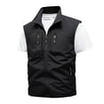 thumbnail image 1 of HOOMEUMY Mens Cargo Vest 2025 Trendy Classic Solid Coat Standing Collar Jacket Pocket Design Casual Workout Sleeveless Clothes Fashion Black XXXXXXL, 1 of 3