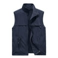 thumbnail image 1 of HOOMEUMY Men's Fleece Lined Vest Winter Warm Outdoor Sleeveless Jacket Windproof Lightweight Hiking Vest Dark Blue XXXL, 1 of 2