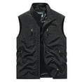 thumbnail image 1 of HOOMEUMY Mens Cargo Vest Fashion 2025 Trendy Classic Solid Coat Standing Collar Jacket Pocket Design Casual Workout Sleeveless Clothes Black XXXXXL, 1 of 3