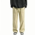 thumbnail image 1 of HOOMEUMY Mens Corduroy Pants Plus Size Cargo Sweatpants Winter Stretch Pants Straight Leg Sweatpants with Pockets Khaki 16, 1 of 8