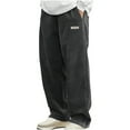 thumbnail image 1 of HOOMEUMY Mens Corduroy Straight Leg Pants Solid Color Casual Baggy Pants Going Out Wide Leg Trouser with Pocket (Dark Gray,L), 1 of 6