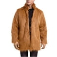 thumbnail image 1 of HOOMEUMY Mens Faux Fur Coat Deals Loose Fit Design Casual Workout Long Sleeve Clothes Fashion 2024 Trendy Classic Solid Coat Stand Collar Jacket Yellow M, 1 of 9