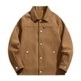 thumbnail image 1 of HOOMEUMY Mens Fleece Jacket Long Sleeve Clothes Fashion 2025 Trendy Classic Solid Coat Turndown Collar Jacket Buttons Design Casual Workout Yellow M, 1 of 2