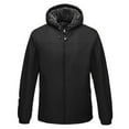 thumbnail image 1 of HOOMEUMY Mens Fleece Lined Cotton Jacket Padded Design Casual Workout Long Sleeve Clothes Fashion 2025 Trendy Classic Solid Coat Crew Neck Jacket Black S, 1 of 5