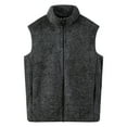 thumbnail image 1 of HOOMEUMY Mens Fleece Vest Zipper Design Casual Workout Sleeveless Clothes Fashion 2025 Trendy Classic Solid Coat Stand Collar Jacket Gray XL, 1 of 9